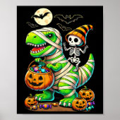 Halloween Funny T Rex Dinosaur Mummy Boys Trick Tr Poster (Vorne)