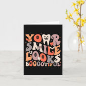 Halloween Funny Teeth Dentist Ghost Your Smile Loo Karte (Gelbe Blume)