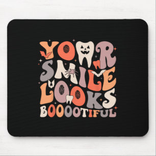 Halloween Funny Teeth Dentist Ghost Your Smile Loo Mousepad