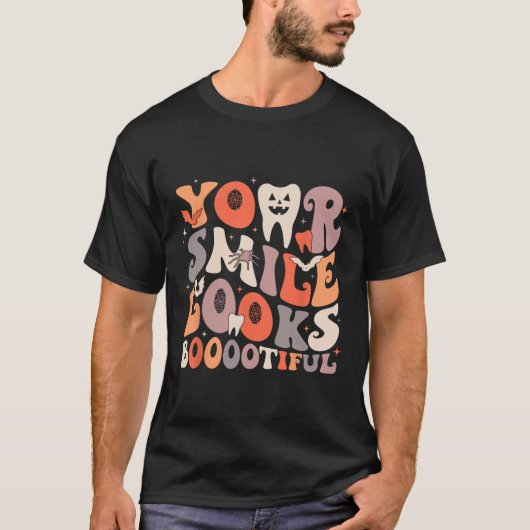 Halloween Funny Teeth Dentist Ghost Your Smile Loo T-Shirt (Vorderseite)