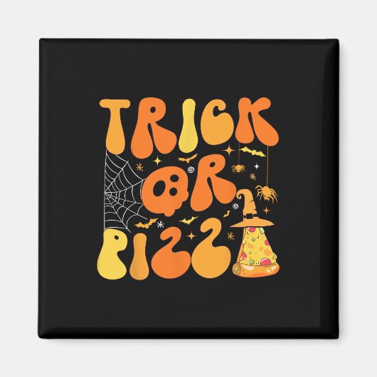 Halloween Funny Trick oder Pizza Beängstigend Ghos Magnet (Vorne)
