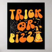 Halloween Funny Trick oder Pizza Beängstigend Ghos Poster (Vorne)