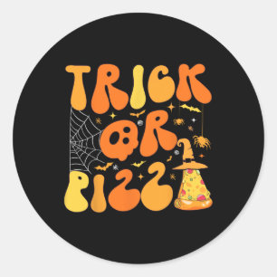 Halloween Funny Trick oder Pizza Beängstigend Ghos Runder Aufkleber