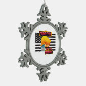 Halloween Funny Trumpkin Classic Schneeflocken Zinn-Ornament (Links)