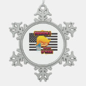 Halloween Funny Trumpkin Classic Schneeflocken Zinn-Ornament (Vorderseite)