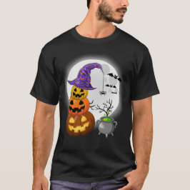 Halloween Funny Witch Hat Pumpkin T-Shirt
