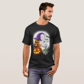 Halloween Funny Witch Hat Pumpkin T-Shirt (Vorne ganz)