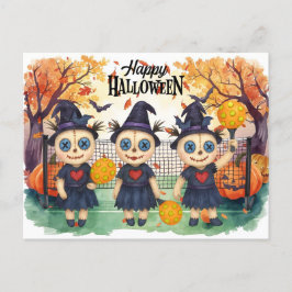 Halloween für das Pickleball Player-Party Feiertagspostkarte