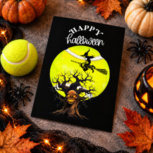 Halloween für den Tennisspieler Feiertagspostkarte