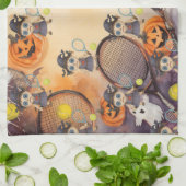 Halloween für den Tennisspieler Geschirrtuch (Gefaltet)