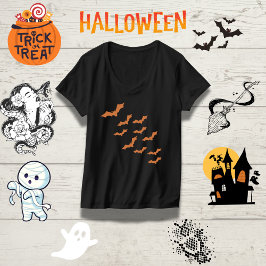 Halloween für die Familie der Spooky Bat Border T-Shirt