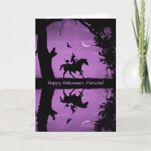 Halloween für Fiancée Witch und Unicorn Karte