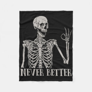 Halloween für Frauen Nie besser Skeleton Spaß Skul Fleecedecke