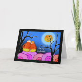 Halloween für Godeltern, Candy Corn Couple Karte (Vorderseite)