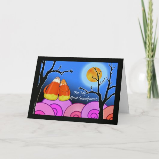 Halloween für Großeltern Candy Corn Pair Karte (Vorderseite)