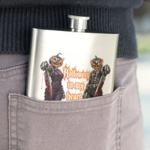 Halloween für immer in meinem Herzen Gothic Kürbis Flachmann