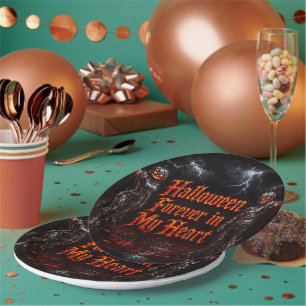 Halloween für immer in meinem Herzen Gothic Kürbis Pappteller