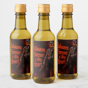 Halloween für immer in meinem Herzen Gothic Kürbis Weinetikett