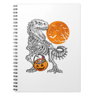 Halloween für Jungen Kinder Dinosaurier Skelett T  Notizblock