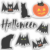 Halloween für Katzen und Fledermäuse Aufkleber (Vorderseite)