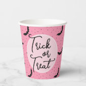 Halloween für rosa Fledermäuse Pappbecher (Vorderseite)