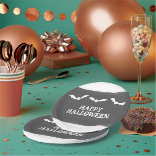 Halloween für Schwarz-weiße Wasserfarben Pappteller