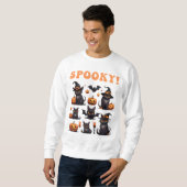 Halloween für Teens und Paare mit scharfen Katzen Sweatshirt (Vorne ganz)