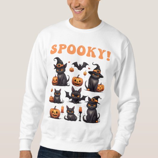 Halloween für Teens und Paare mit scharfen Katzen Sweatshirt (Vorderseite)