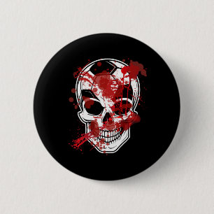 Halloween-Fußball-Byll-Kürbis-Totenkopf-Fußballspi Button