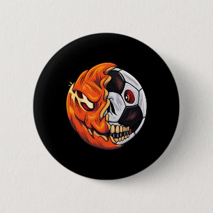 Halloween Fußball Byll Kürbis Totenkopf Fußballspi Button