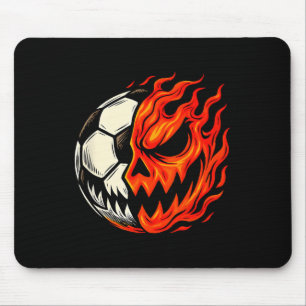 Halloween Fußball Ll Kürbis Flamme Gruseliges Gesi Mousepad