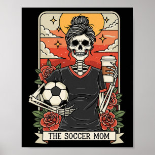 Halloween-Fußball-Mama-lustige Tarotkarte Skelett- Poster