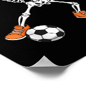 Halloween-Fußball-Skelett-Fußball-Streich-oder-Beh Poster (Ecke)