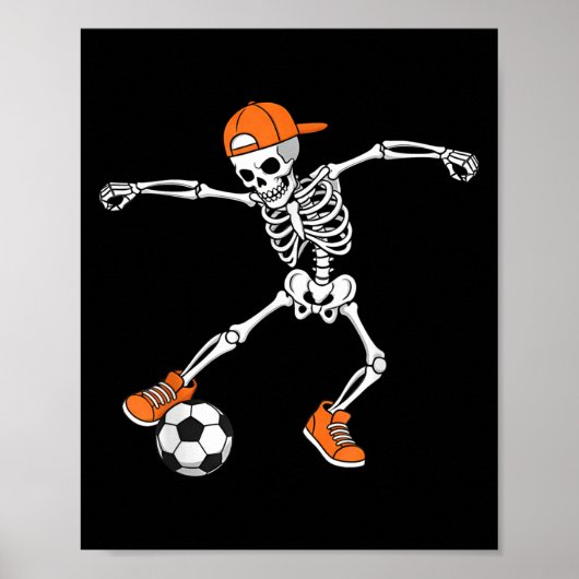Halloween-Fußball-Skelett-Fußball-Streich-oder-Beh Poster (Vorne)