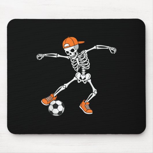 Halloween-Fußball-Skelett-Fußball-Streich oder Sau Mousepad (Vorne)
