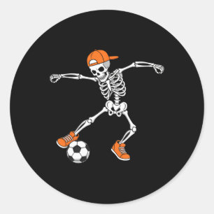 Halloween Fußball Skelett Fußll Trick Or Treat Sp Runder Aufkleber