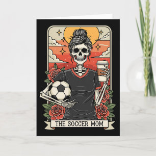 Halloween-Fußballmutter Lustige Tarotkarte Skelett Karte