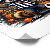 Halloween-Fußballschiedsrichter Lustige Rote-Karte Poster (Ecke)