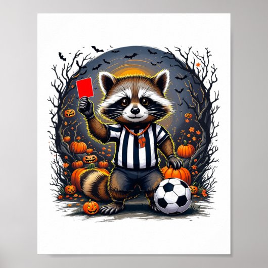 Halloween-Fußballschiedsrichter Lustige Rote-Karte Poster (Vorne)