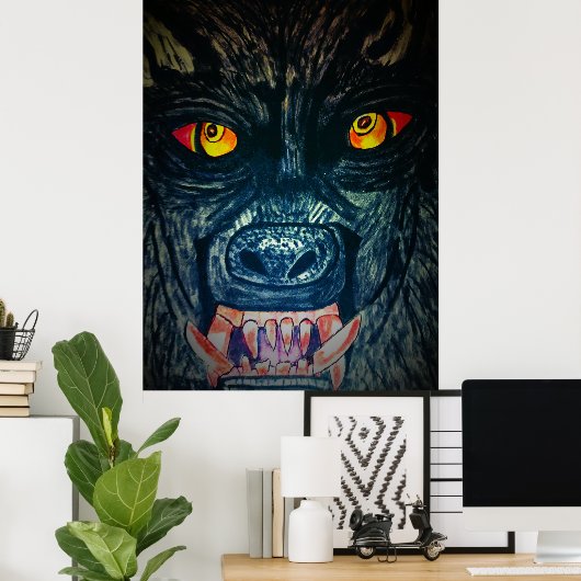 HALLOWEEN FÜTTERND WEREWOLF POSTER (Heimbüro)