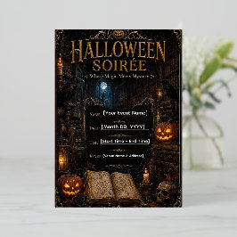 Halloween-Gala-Einladungsvorlage | Editierbar Goth Folieneinladung
