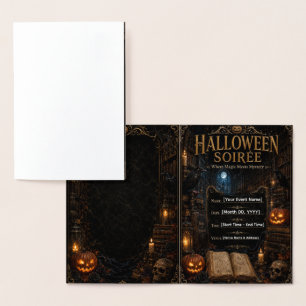 Halloween-Gala-Einladungsvorlage Editierbar Goth Folienkarte