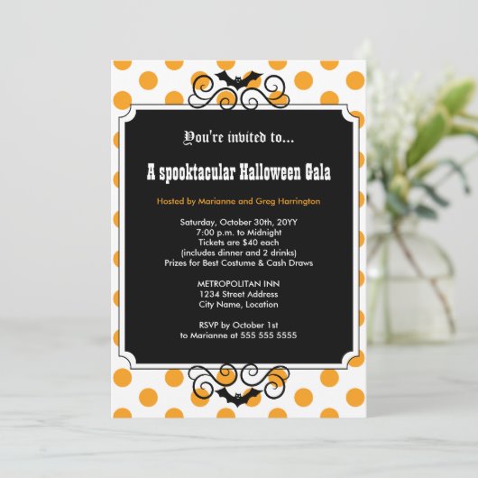 Halloween Gala Party Einladung (Stehend Vorderseite)