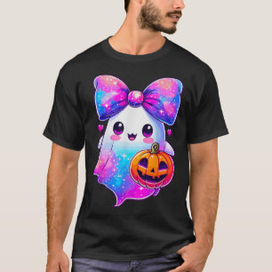Halloween-Galaxie-Farben Gespenst Kürbis Coquette- T-Shirt