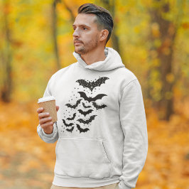 Halloween Galaxy Bats and Stars Hoodie