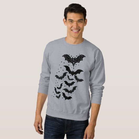Halloween Galaxy Bats and Stars Sweatshirt (Vorne ganz)
