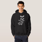 Halloween Galaxy White Bats and Stars Hoodie (Vorne ganz)