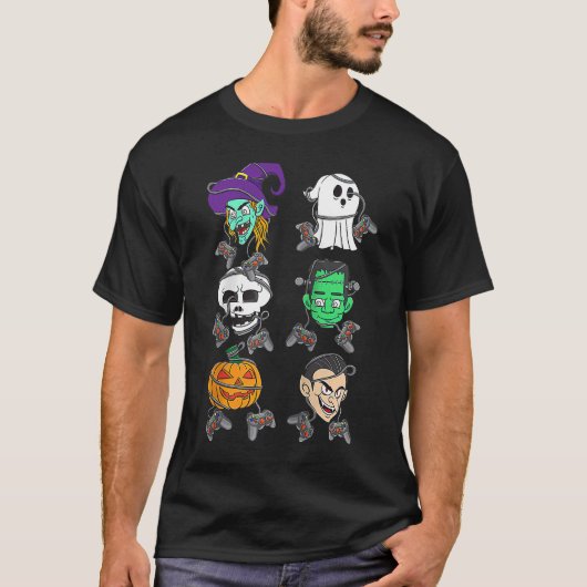 Halloween Game Controller Women Players Halloween T-Shirt (Vorderseite)