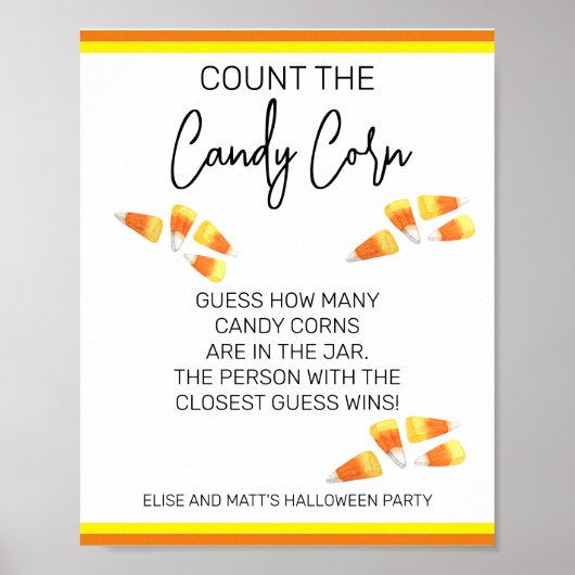 Halloween Game Count the Candy Corn Party Poster (Vorne)