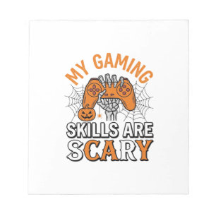 Halloween-Gamer-Fähigkeiten sind gruselige Vintage Notizblock